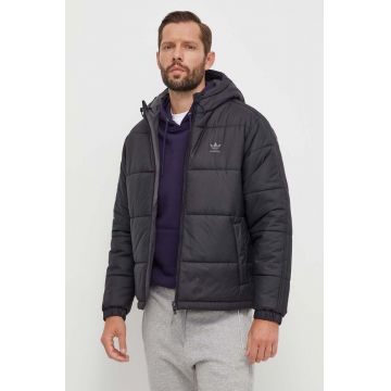 adidas Originals geaca cu doua fete barbati, culoarea negru, de iarna, oversize