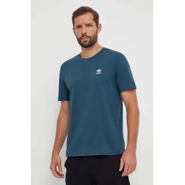 adidas Originals tricou din bumbac barbati, culoarea turcoaz, neted