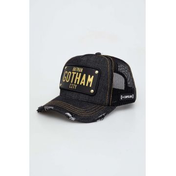 Capslab șapcă de baseball din denim DC Comics culoarea negru, cu imprimeu