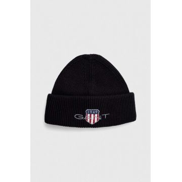 Gant caciula din amestec de lana culoarea negru, din tricot gros