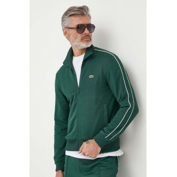 Lacoste bluză bărbați, culoarea verde, uni