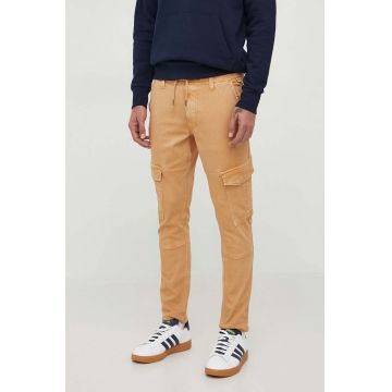 Pepe Jeans pantaloni Jared barbati, culoarea maro, cu fason cargo