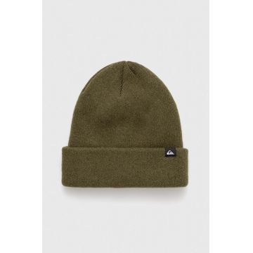 Quiksilver caciula de lana culoarea verde, de lana, din tricot gros