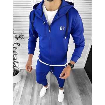 Trening barbati slim fit Pantaloni + Hanorac albastru 12234 O6-4.2