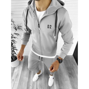 Trening barbati slim fit Pantaloni + Hanorac gri 12234 P18-3.2