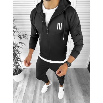 Trening barbati slim fit Pantaloni + Hanorac negru 12233 113
