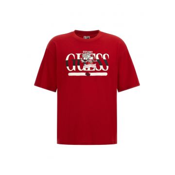 Tricou cu imprimeu logo contrastant