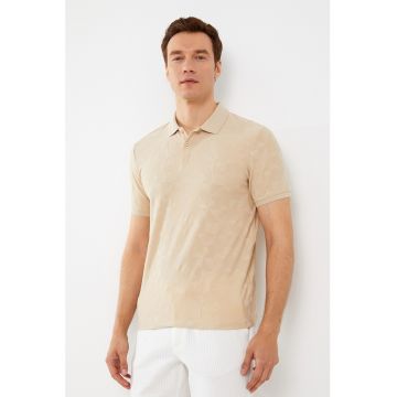 Tricou polo din amestec de bumbac cu model