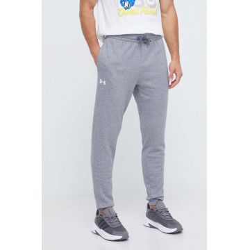 Under Armour pantaloni de trening culoarea gri, neted