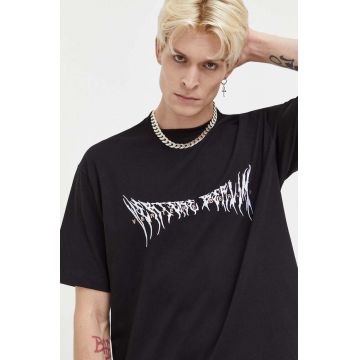 Vertere Berlin tricou din bumbac barbati, culoarea negru, cu imprimeu