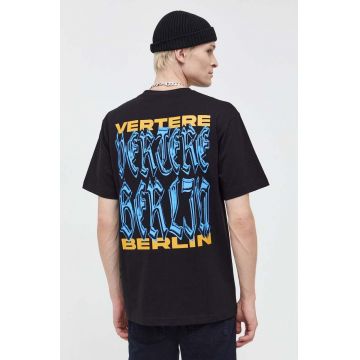 Vertere Berlin tricou din bumbac barbati, culoarea negru, cu imprimeu