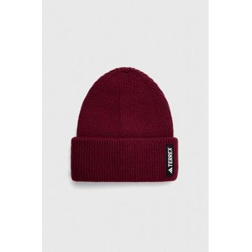 adidas TERREX caciula Multi culoarea bordo, din tricot gros