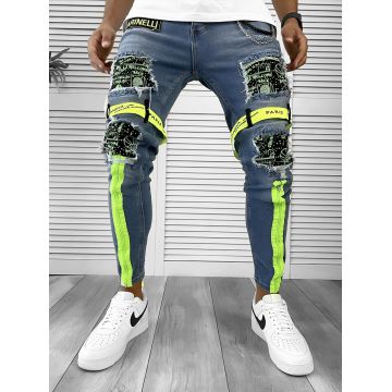 Blugi barbati conici albastri 00572 G3-1
