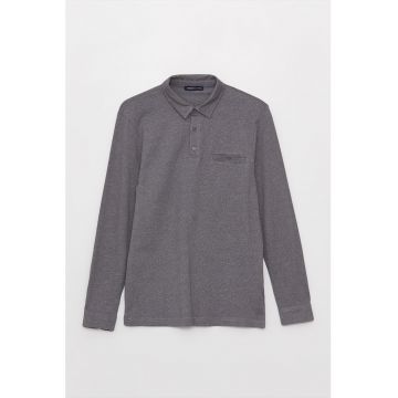 Bluza polo cu buzunar pe piept