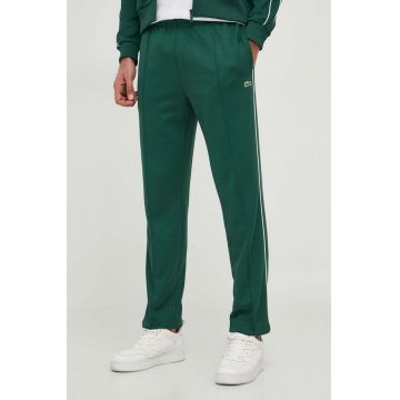 Lacoste pantaloni de trening culoarea verde, uni