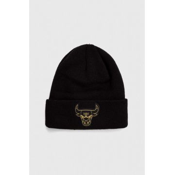 New Era caciula culoarea negru, din tricot gros, CHICAGO BULLS