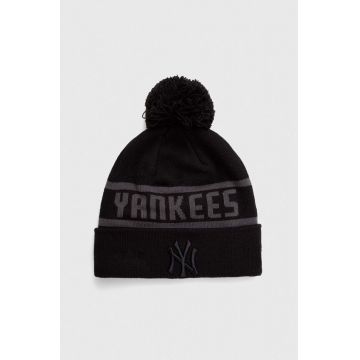 New Era caciula culoarea negru, din tricot gros, NEW YORK YANKEES
