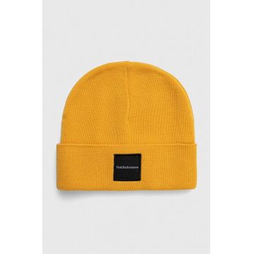 Peak Performance caciula de lana Switch culoarea galben, de lana