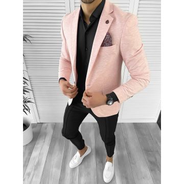 Sacou barbati slim fit roz 10199  P18-6.2