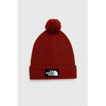 The North Face caciula culoarea bordo, din tricot gros