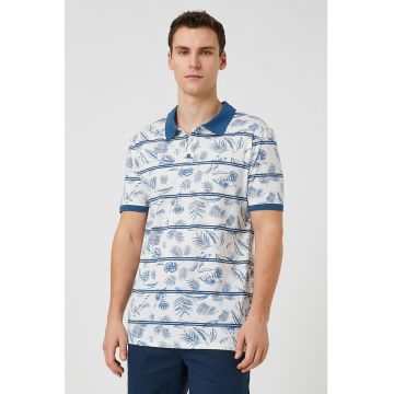 Tricou polo cu detalii contrastante