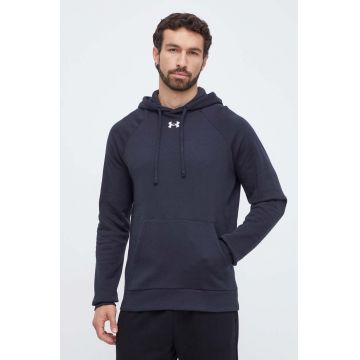 Under Armour bluza barbati, culoarea negru, cu glugă, neted