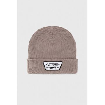 Vans caciula culoarea bej, din tricot gros