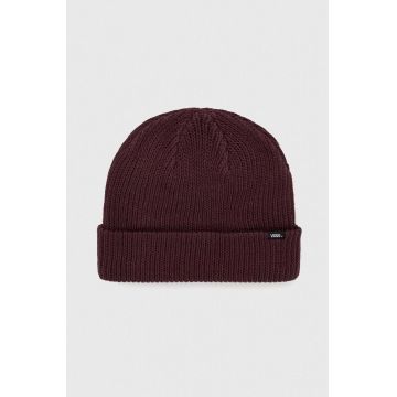 Vans caciula culoarea bordo, din tricot gros