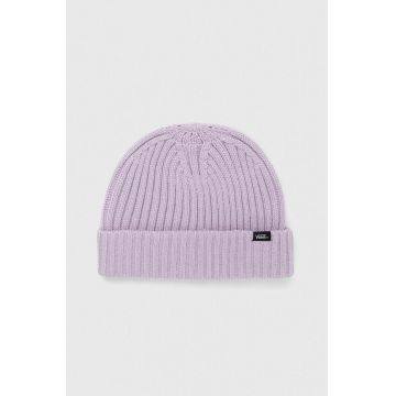 Vans caciula culoarea violet, din tricot gros