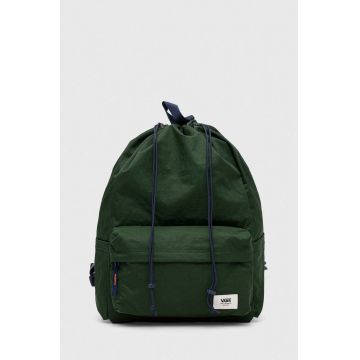 Vans rucsac culoarea verde, mare, neted