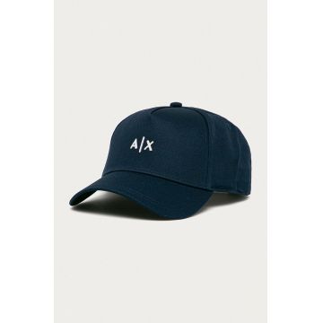Armani Exchange șapcă culoarea albastru marin, cu imprimeu
