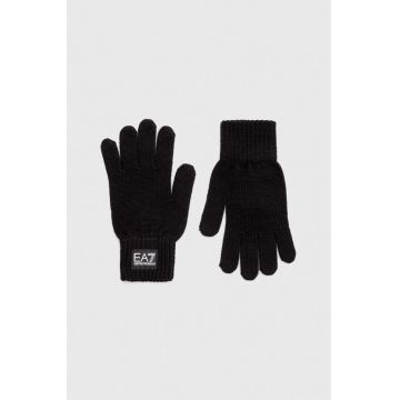 EA7 Emporio Armani manusi din amestec de lana culoarea negru