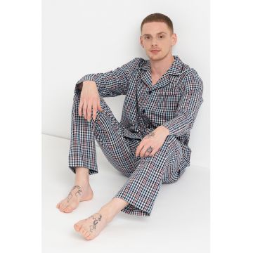 Pijama din bumbac cu model in carouri