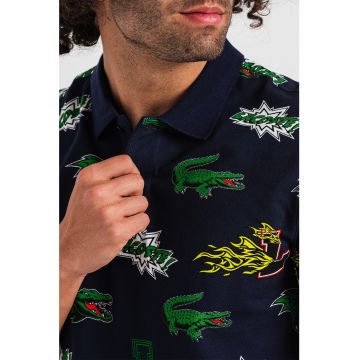 Tricou polo de bumbac cu imprimeu logo
