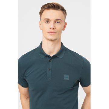 Tricou polo slim fit din material pique Passenger