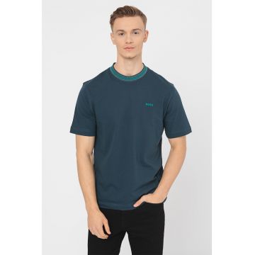 Tricou relaxed fit cu decolteu la baza gatului Glitch