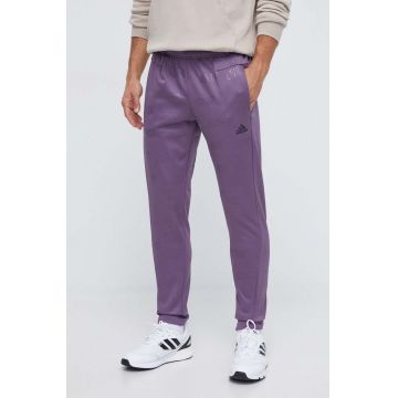 adidas pantaloni de trening culoarea violet, modelator