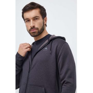 Burton bluza barbati, culoarea gri, cu glugă, neted