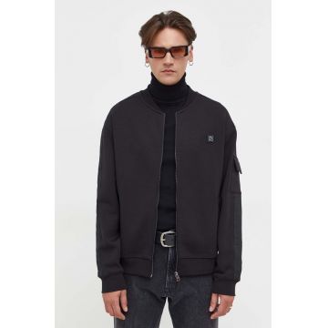HUGO bluza barbati, culoarea negru, neted