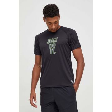 Nike tricou de antrenament culoarea negru, cu imprimeu