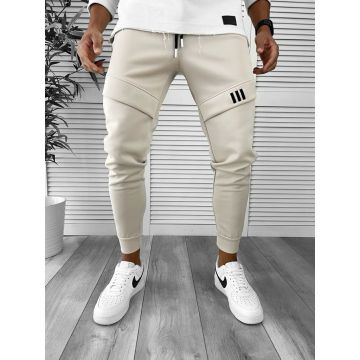 Pantaloni de trening bej conici 12259 S5-3