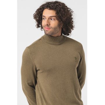 Pulover cu guler inalt - tricotat fin