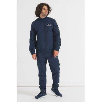 Trening cu fermoar si detalii contrastante - Verde/Bleumarin