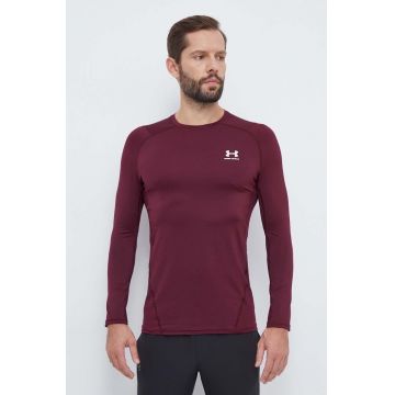 Under Armour mânecă lungă de antrenament culoarea bordo, neted