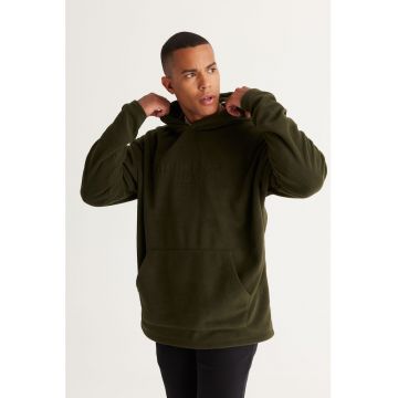 Hanorac supradimensionat din fleece cu text stantat Hanorac supradimensionat din fleece cu text stantat