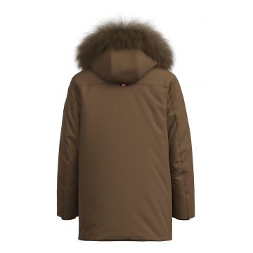 Jacheta parka cu umplutura de puf cu gluga