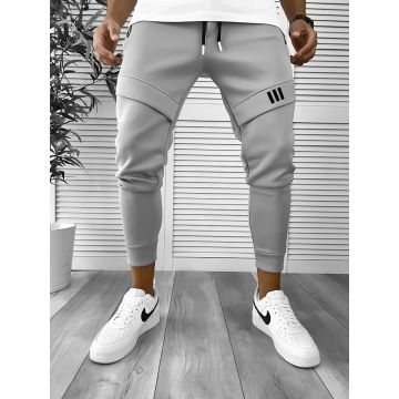 Pantaloni de trening gri inchis conici 12259 S7