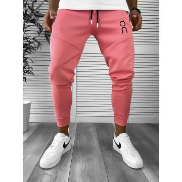 Pantaloni de trening roz conici 12260 D8-5