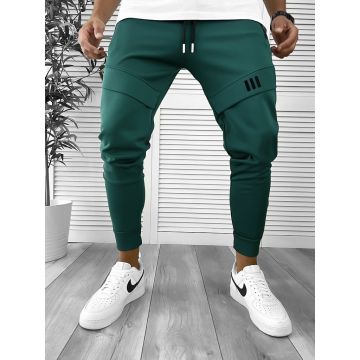 Pantaloni de trening verde inchis conici 12259 D3-5.3