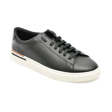 Pantofi BOSS negri, 2885, din piele naturala